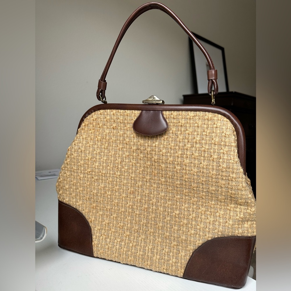 Vintage frame bag in deep brown